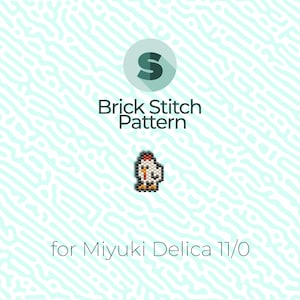 Funny Chicken Hen Brick Stitch Pattern and Peyote Pattern - for Miyuki Seed Beads 11/0