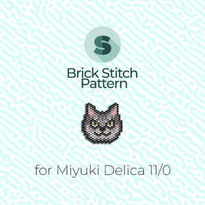 Sly Cat Brick Stitch Pattern and Peyote Pattern - for Miyuki Seed Beads 11/0