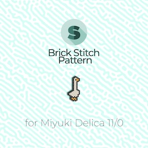 Mini Goose Brick Stitch Pattern and Peyote Pattern - for Miyuki Seed Beads 11/0