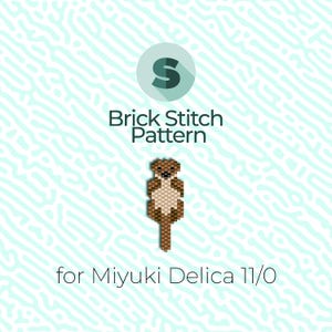 Puede incluir: Patrón de punto de ladrillo para una nutria marrón y beige, para usar con cuentas Miyuki Delica 11/0.