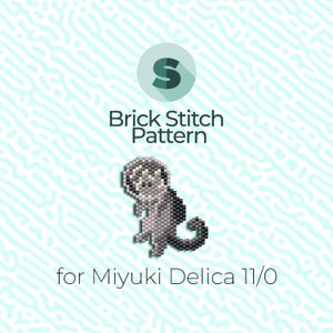 Space Cat Brick Stitch Pattern and Peyote Pattern - for Miyuki Seed Beads 11/0