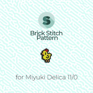 Mini Chicken Brick Stitch Pattern and Peyote Pattern - for Miyuki Seed Beads 11/0
