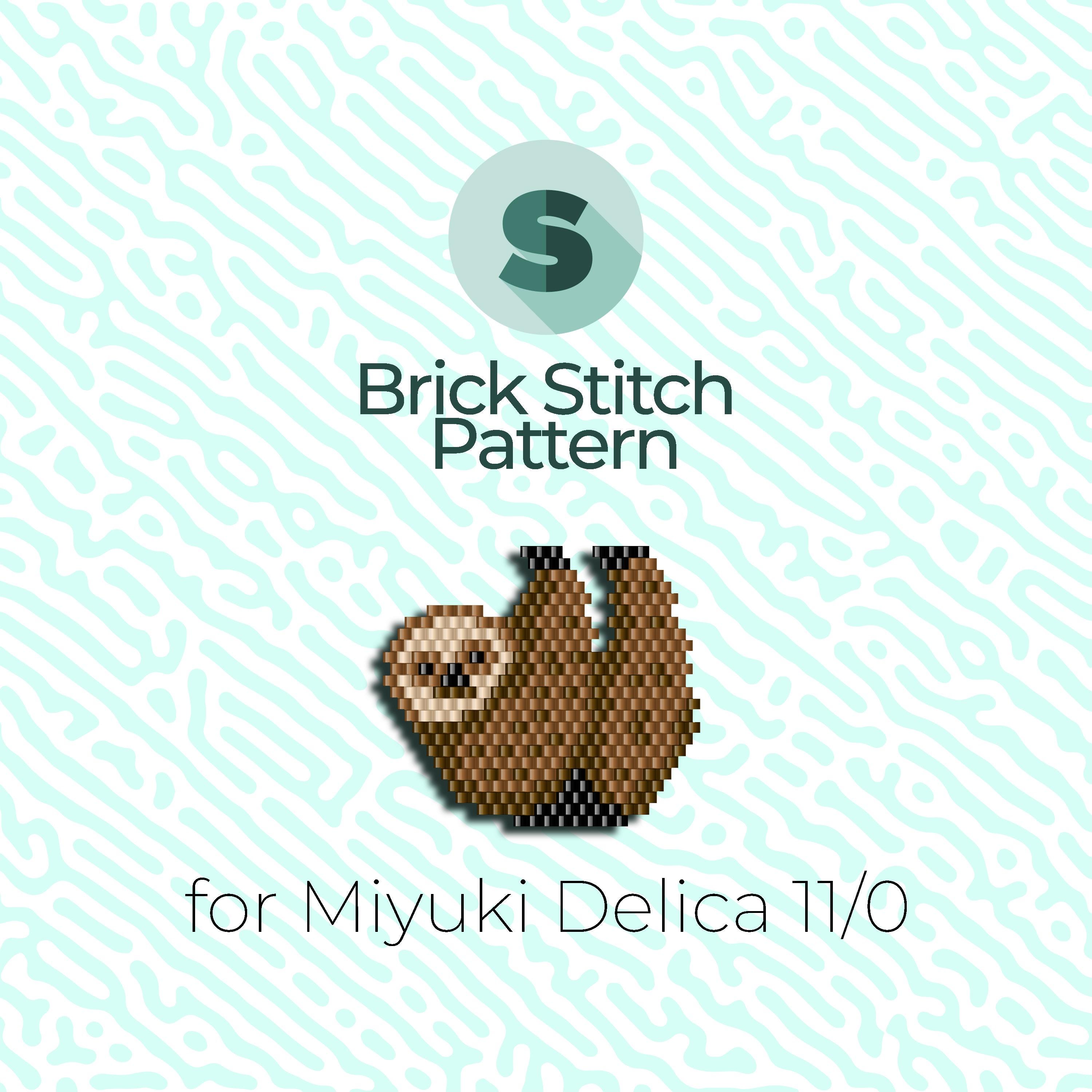 Sloth Brick Stitch Pattern and Peyote Pattern - for Miyuki Seed Beads 11/0