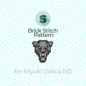 Wild Panther Brick Stitch Pattern and Peyote Pattern - for Miyuki Seed Beads 11/0