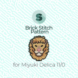 Löwe Ziegelsteinmuster und Peyotemuster - für Miyuki-Rocailles 11/0