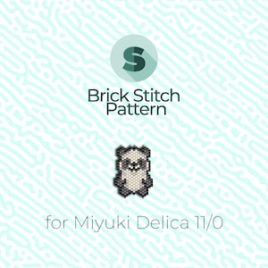 Cute Panda Brick Stitch Pattern and Peyote Pattern - for Miyuki Seed Beads 11/0