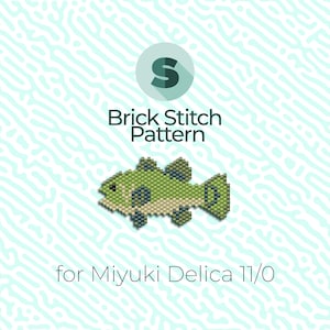 Mönster med tegelstygn och peyotemönster för basfisk - för Miyuki-fröpärlor 11/0