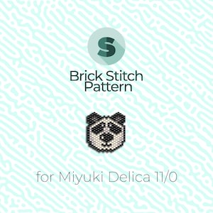 Happy Panda Brick Stitch Pattern and Peyote Pattern - for Miyuki Seed Beads 11/0