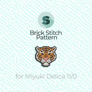 Tiger Brick Stickmuster und Peyote Muster - für Miyuki Saatperlen 11/0