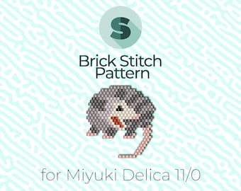 Yelling Possum Brick Stitch Pattern and Peyote Pattern - for Miyuki Seed Beads 11/0