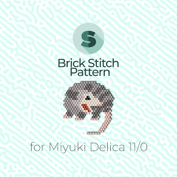 Yelling Possum Brick Stitch Pattern and Peyote Pattern - for Miyuki Seed Beads 11/0