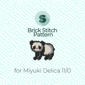 Panda Brick Stitch Pattern and Peyote Pattern - for Miyuki Seed Beads 11/0
