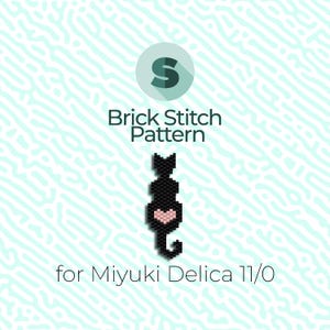 Love Cats Brick Stitch Pattern and Peyote Pattern - for Miyuki Seed Beads 11/0