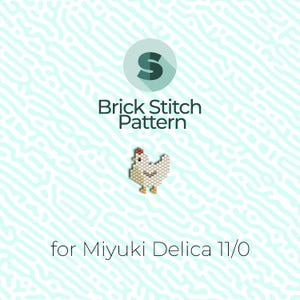 Chicken Hen Brick Stitch Pattern and Peyote Pattern - for Miyuki Seed Beads 11/0