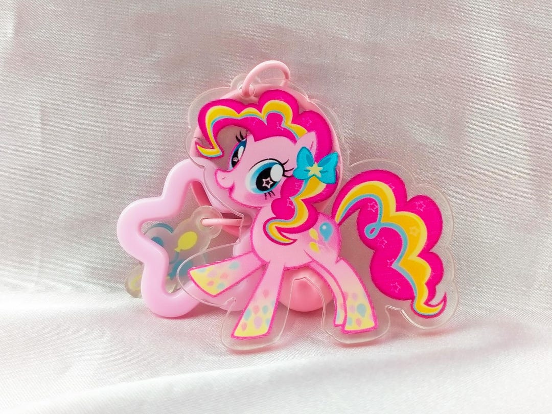 Mlp Key Rings Mlp-pinkie Pony Accessories Reversible Acrylic Keychain-mlp Kitsch ...