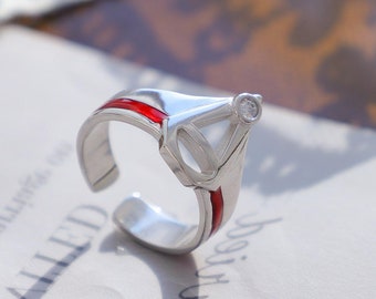Anello ACE, asso, anello regolabile, argento sterling, anello S925