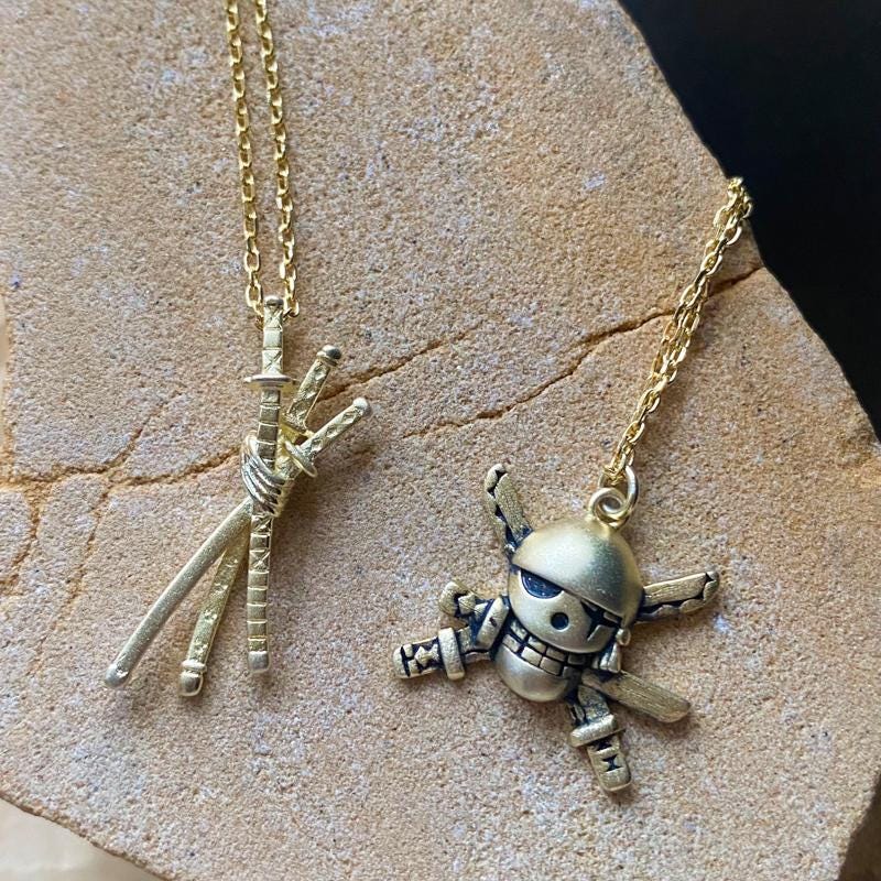 Zoro, S925 Zoro Necklace 14k Gold, S925, Anime Jewelry, Anime