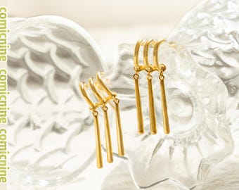 S925 Zoro Earrings-Just need to pierce one ear,Minimalist Earrings, Long Bar Dangle, 14k Gold,S925, Zoro , cosplay,Anime Jewelry,Anime lover