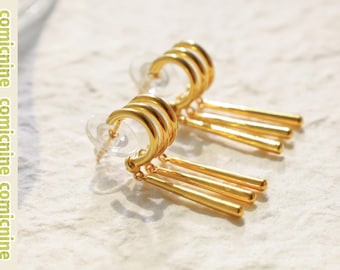 Zoro, S925 Boucles d'oreilles Zoro - Il suffit de percer une oreille, Bijoux anime, Amoureux des dessins animés, Boucles d'oreilles minimalistes, Barre pendante longue, Or 14 carats, S925, cosplay