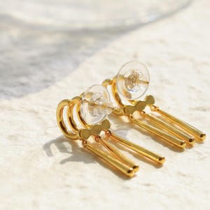 14k Gold,S925, Zoro ,Anime Jewelry,S925 Zoro Earrings-Just need to pierce one ear,Anime lover,Minimalist Earrings, Long Bar Dangle, cosplay