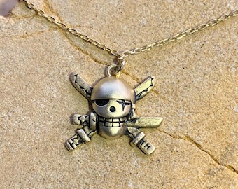 S925 Zoro necklace 14k gold, S925, Zoro, anime jewelry, anime lovers, minimalist necklace, 3 knives, role play