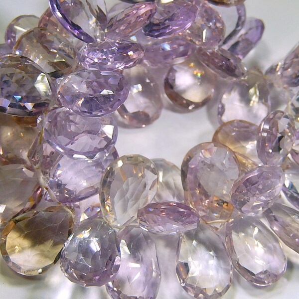 AAA Ametrine Gemstone 14-17mm Bead. Faceted Pear Briolette Drop. Large Natural Ametrine Gemstone. Semi Precious. Pairs or 1 to 5 Briolettes