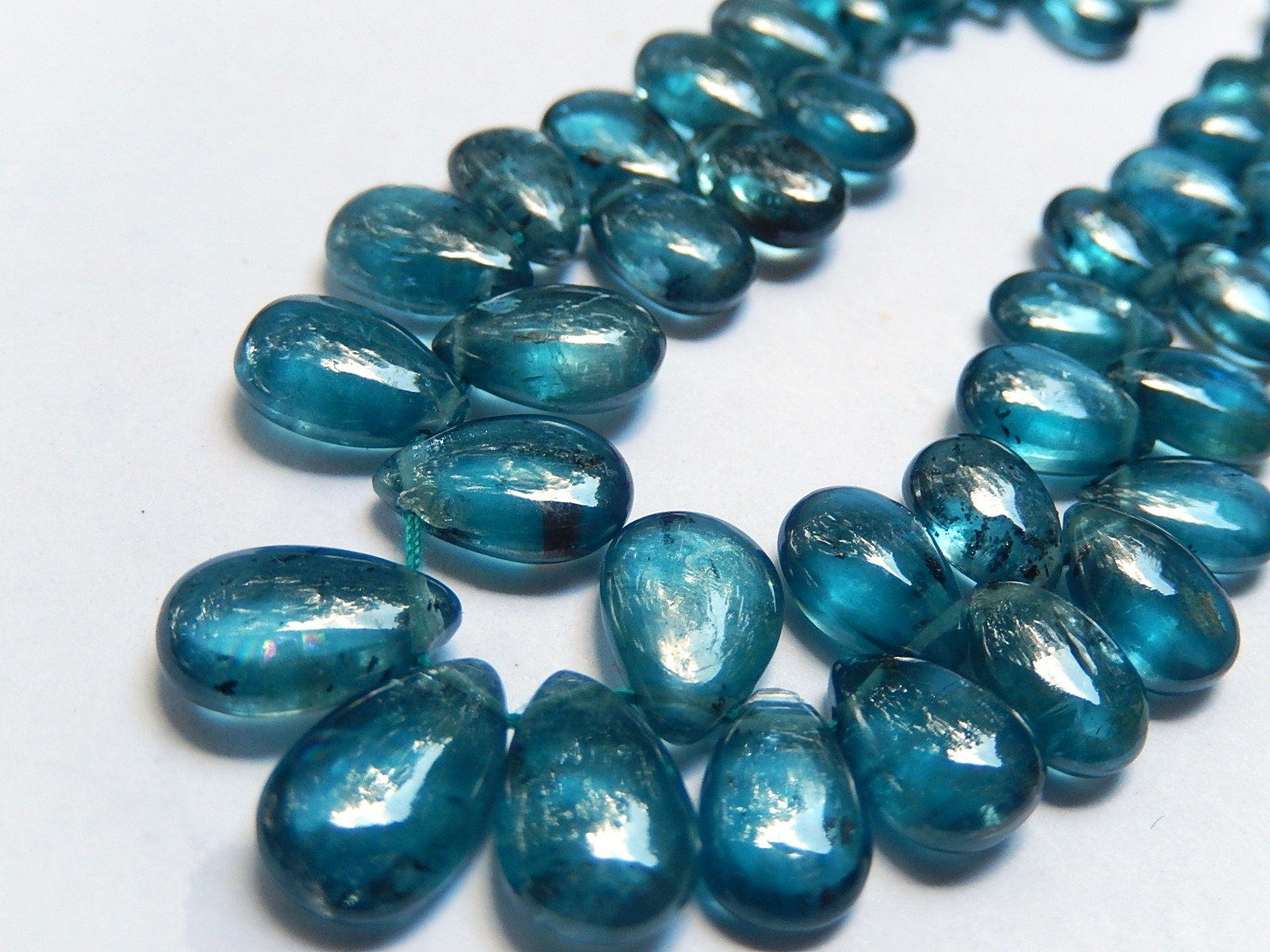 Teal Kyanite Gemstone. Smooth Kyanite Natural Kyanite Pear Etsy