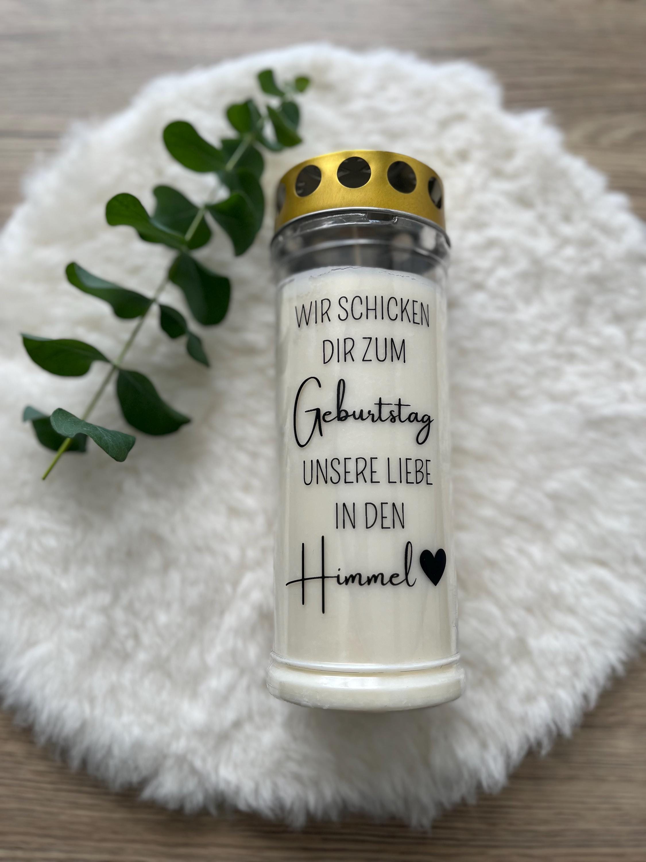 Grabkerze „Wir schicken dir zum Geburtstag…“ - Trauerkerze - Grablicht