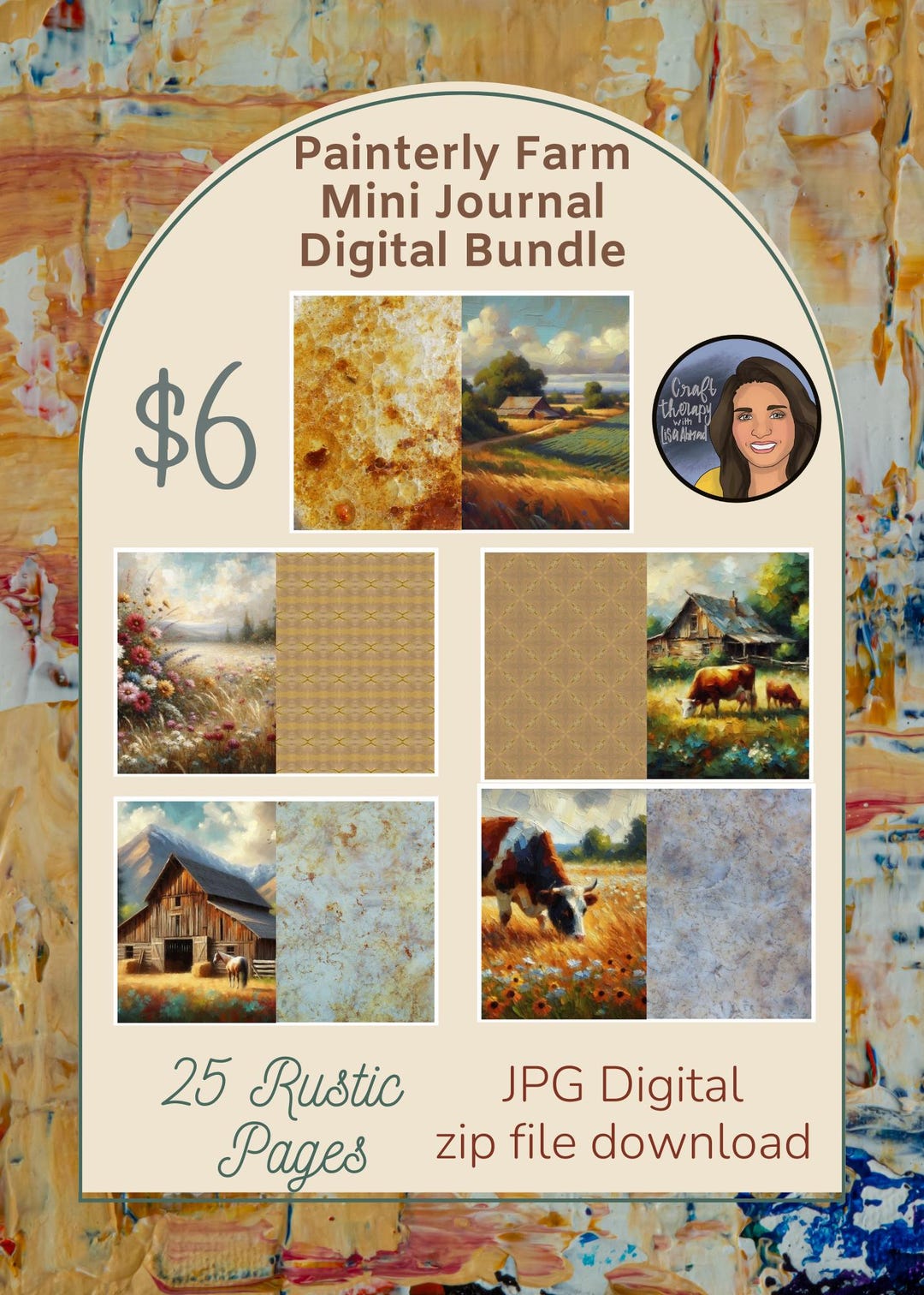 Rustic Field Journal Painterly Rustic Farmhouse Mini Journal Digital Design Bundle - Etsy