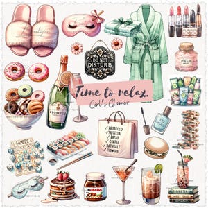 Clipart aquarelle dessiné à la main glamour fille de temps libre | 44 haute résolution | PNG, SVG, PDF | Réseaux sociaux, artisanat, utilisation commerciale