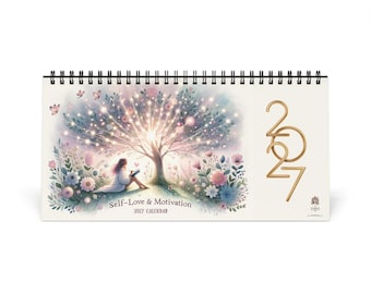 2027 Watercolor Desk Calendar: Motivational Art, Self-Love Decor
