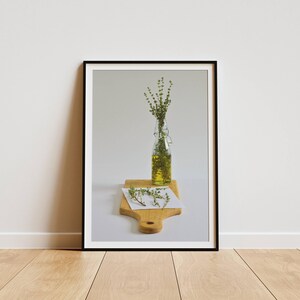 Thyme Kitchen Print: Rustic Cutting Board Art (Digital Download)