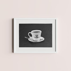 Black and White Coffee Cup | Black Coffee, Minimalist, Wall Art, Home Decor, Office Decor, Kitchen Decor, Digital Download, Colombia Coffee