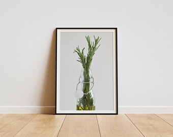 Rosemary Kitchen-print: rustieke kruidenkunst, botanische wanddecoratie (digitale download)