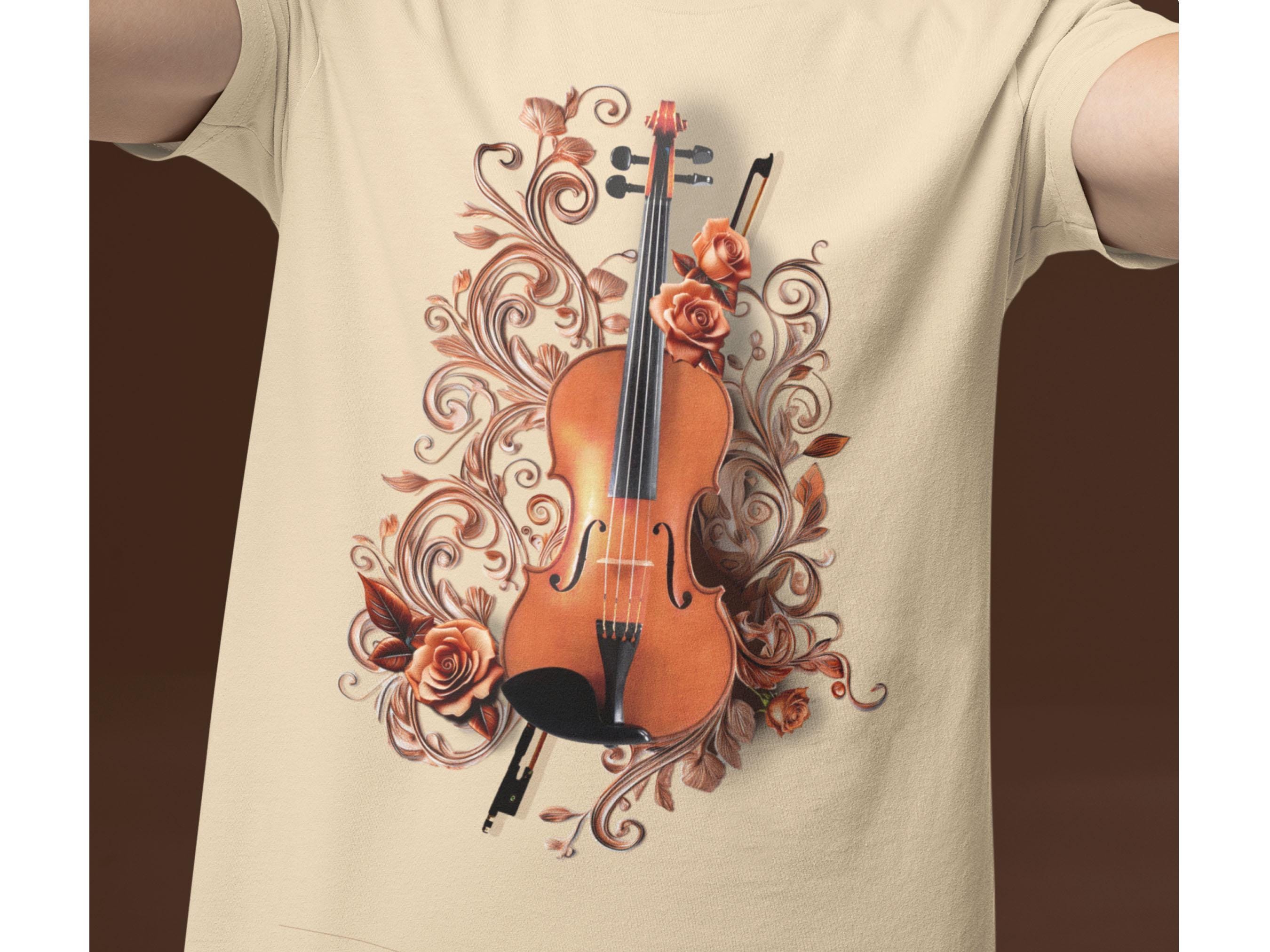 T-shirt Graphique String Instruments FL Folk - Taille M - Occasion Très Bon État