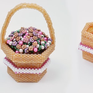 Flower Basket Beaded Box Tutorial image 1