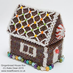 Beading Pattern to Make a Gingerbread House Beaded Box