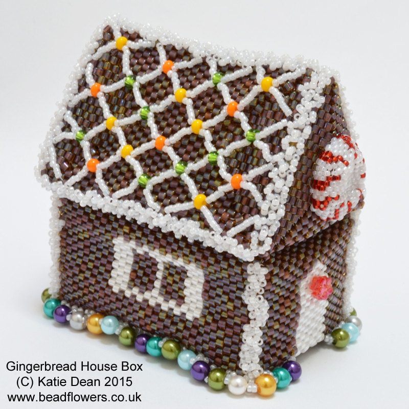 Beading Pattern to Make a Gingerbread House Beaded Box