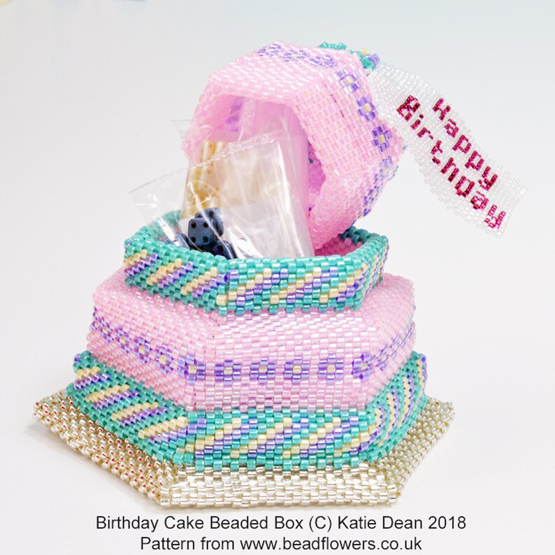 Beaded Birthday Cake Box Tutorial. Beading Pattern to Make a Etsy