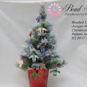 Beading Tutorial to make Miniature Christmas Sweater Tree Ornaments image 2