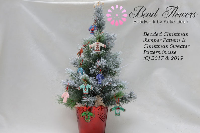 Beading Tutorial to make Miniature Christmas Sweater Tree Ornaments image 2