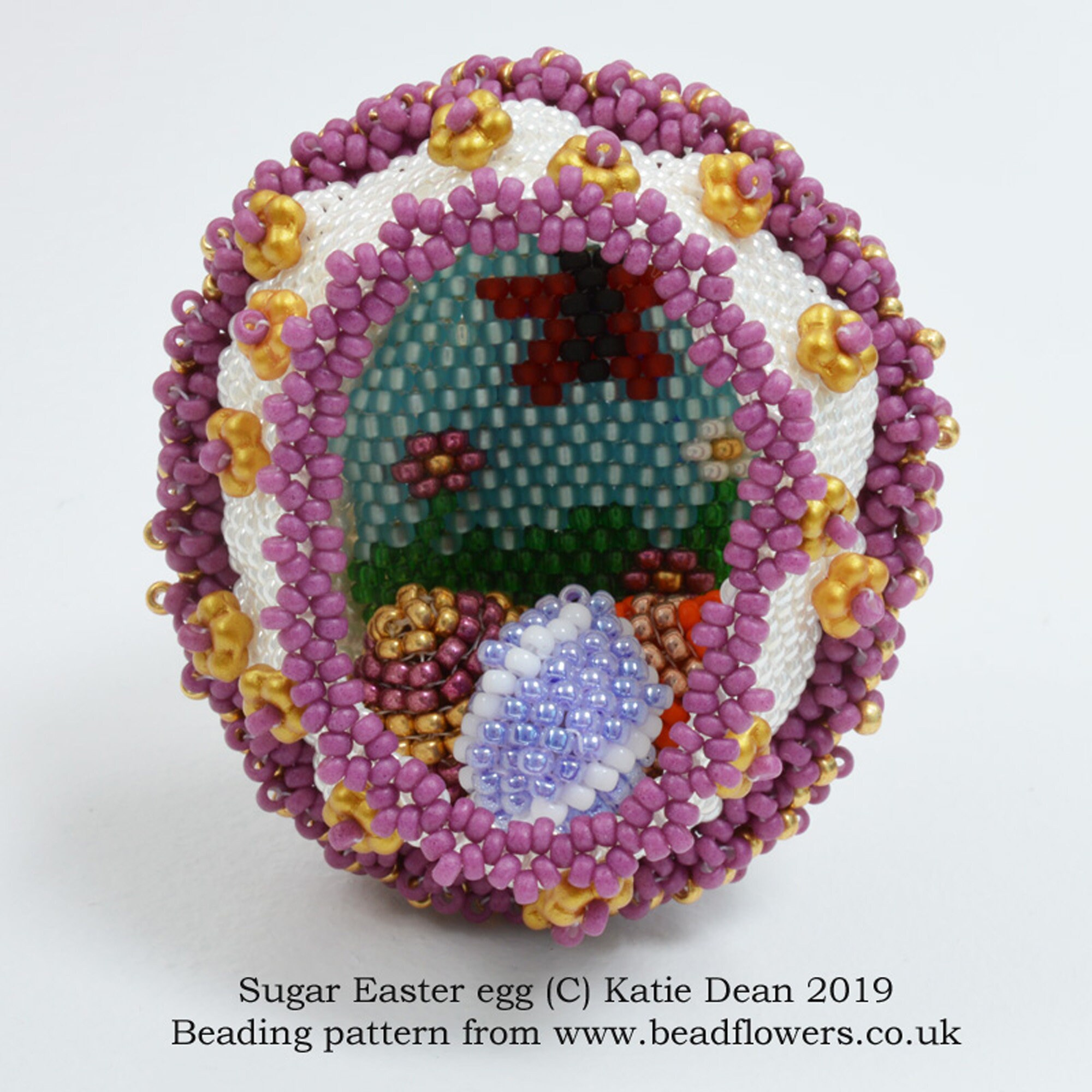 Beaded Easter Eggs Charm Jewellery Pattern - Katie Dean