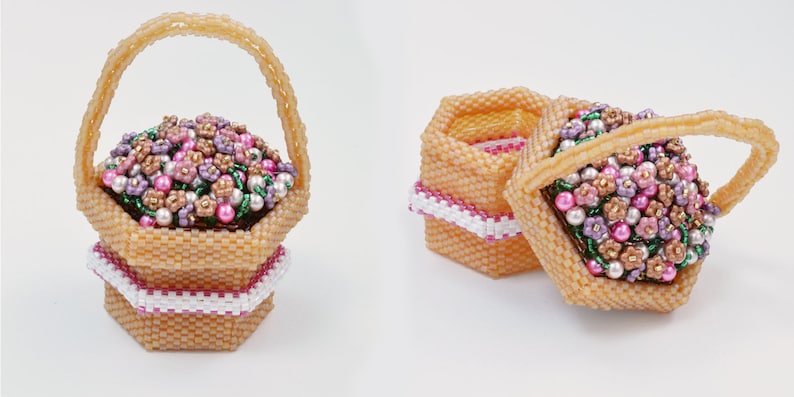 Flower Basket Beaded Box Tutorial image 1