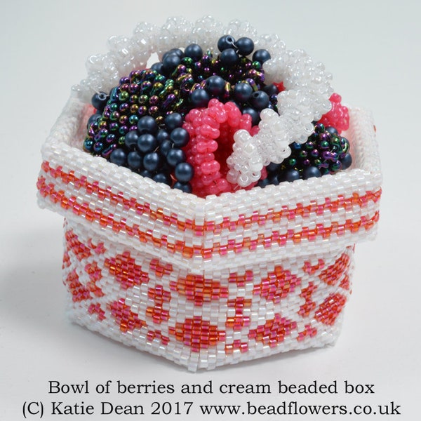 Berries and Cream Bowl Beaded Box Pattern / Tutorial