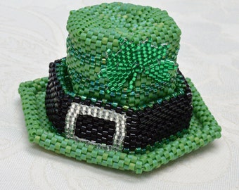 St Patricks Day Gift Box Beaded Ornament Pattern