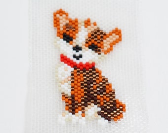 Tabby Cat Kitten Peyote stitch pattern for a panel for the beaded lantern with interchangeable sides, designed by Katie Dean