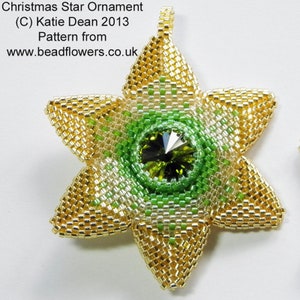 Beading tutorial for a Christmas star ornament