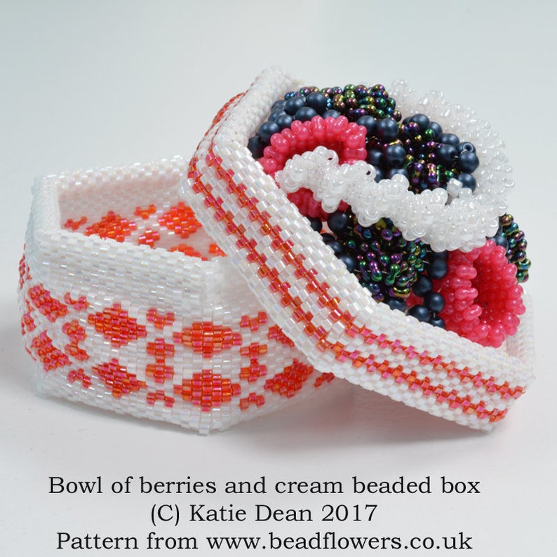 Berries and Cream Bowl Beaded Box Pattern / Tutorial Etsy