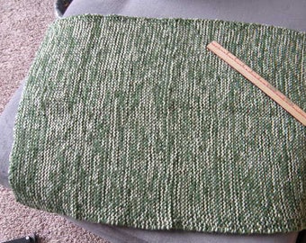 Hand-Knit SQUISHY RUG - Kitchen, Bathroom, Pets - "Creamed Spinach"