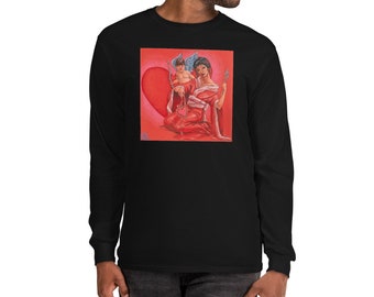 Venus y Cupido estilo japonés Valentine camiseta de manga larga